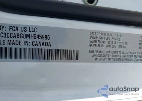 2021 Chrysler 300 300S from USA, damaged, VIN 2C3CCABG0MH545996